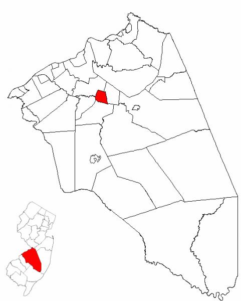  Map of Burlington County highlighting Mount Holly Township