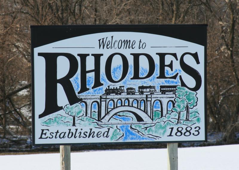  Rhodes Iowa 20090215 Welcome Sign