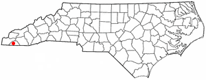  N C Map-doton- Hayesville
