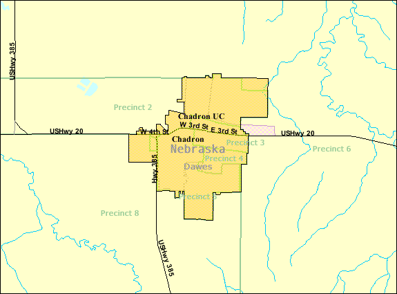  Detailed map of Chadron, Nebraska