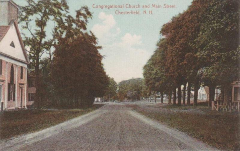  Congregational Church and Main Street, Chesterfield, N H