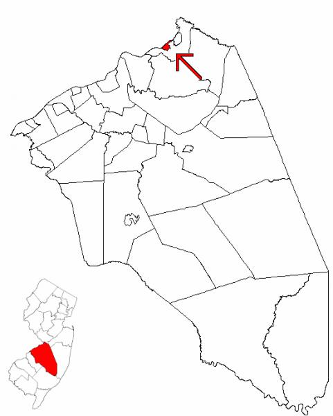  Map of Burlington County highlighting Fieldsboro