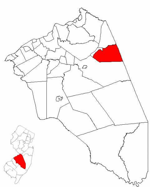  Map of Burlington County highlighting New Hanover Township