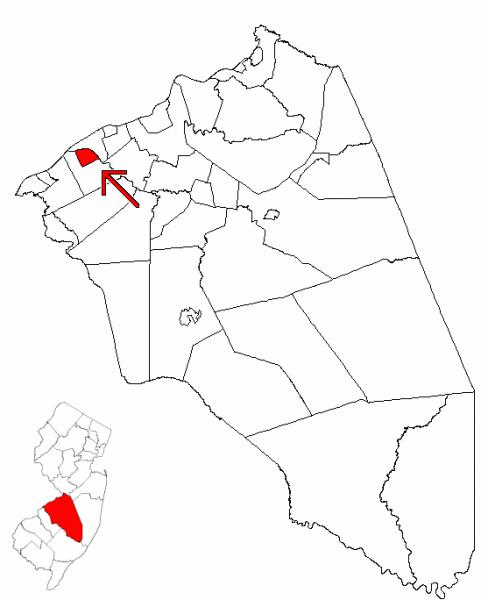  Map of Burlington County highlighting Riverside Township