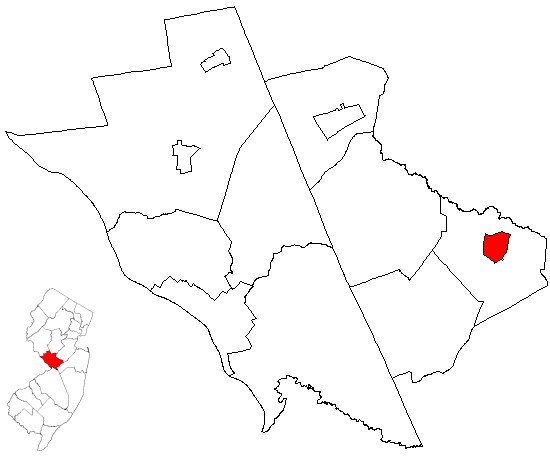  Map of Mercer County highlighting Hightstown Borough