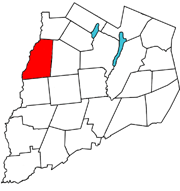  Otsego County outline map Edmeston red