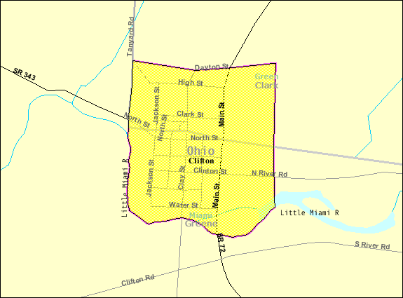  Detailed map of Clifton, Ohio