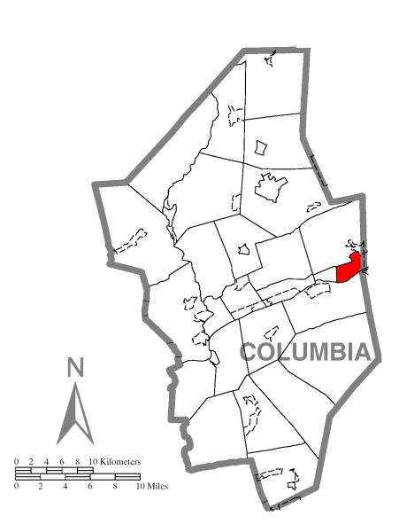  Map of Berwick, Columbia County, Pennsylvania Highlighted