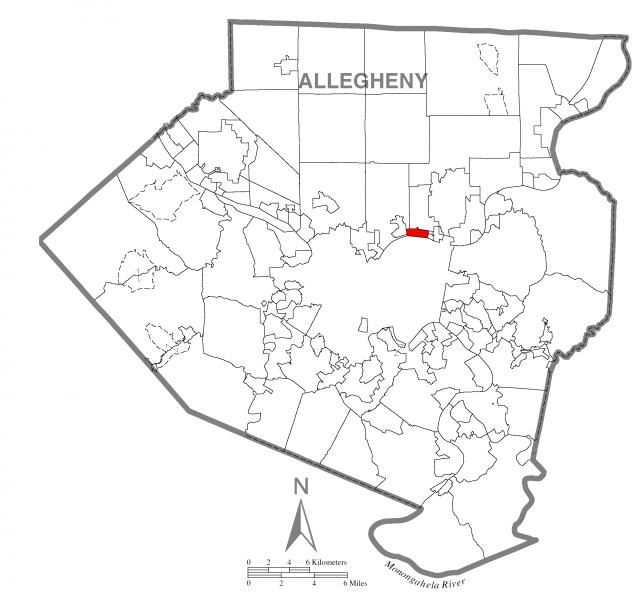  Map of Sharpsburg, Allegheny County, Pennsylvania Highlighted