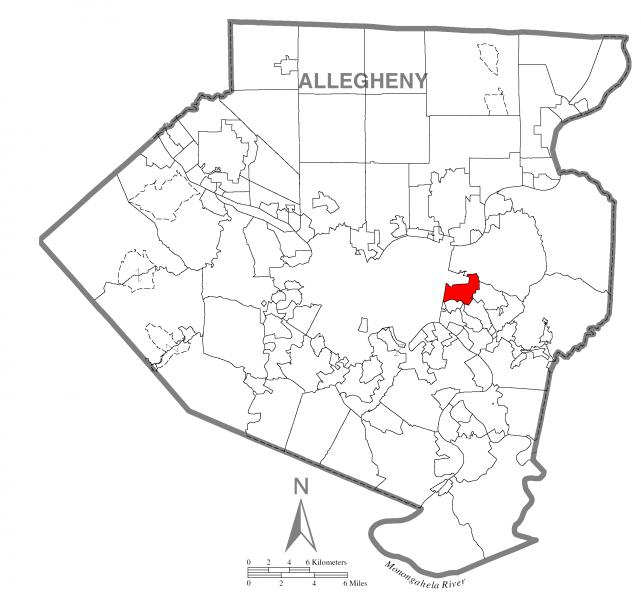  Map of Wilkinsburg, Allegheny County, Pennsylvania Highlighted