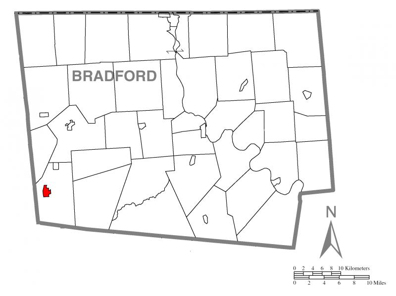  Map of Canton, Bradford County, Pennsylvania Highlighted