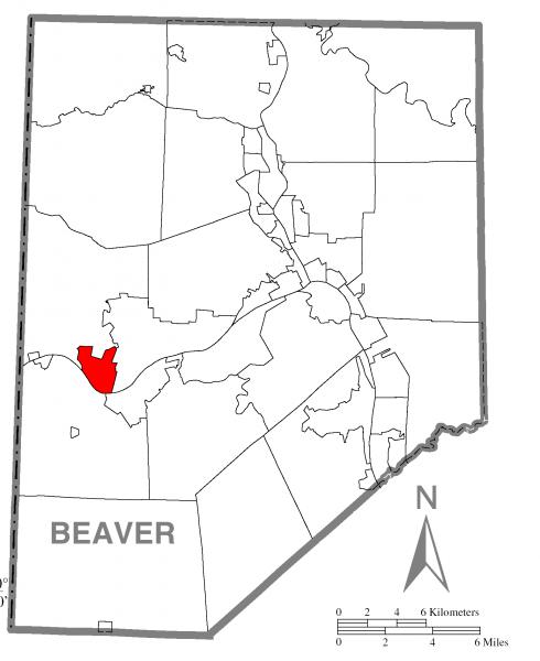  Map of Midland, Beaver County, Pennsylvania Highlighted