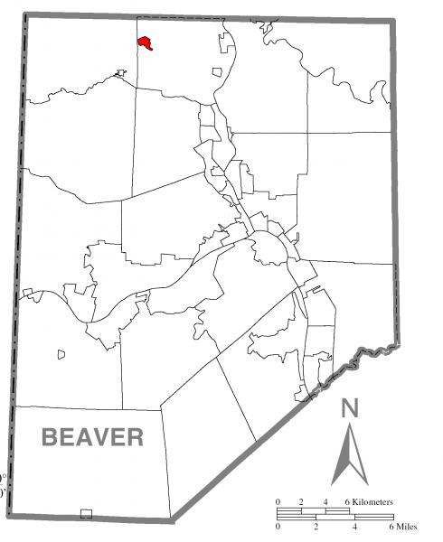  Map of New Galilee, Beaver County, Pennsylvania Highlighted