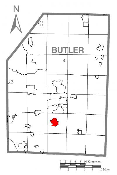  Map of Nixon, Butler County, Pennsylvania Highlighted