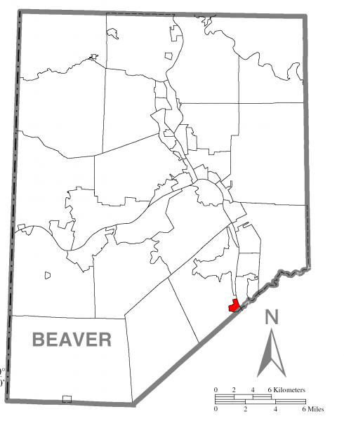  Map of South Heights, Beaver County, Pennsylvania Highlighted
