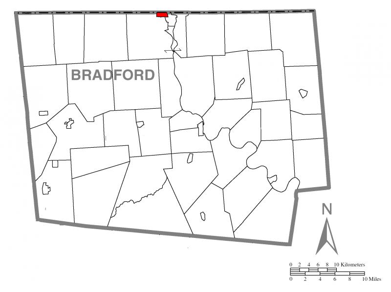  Map of South Waverly, Bradford County, Pennsylvania Highlighted