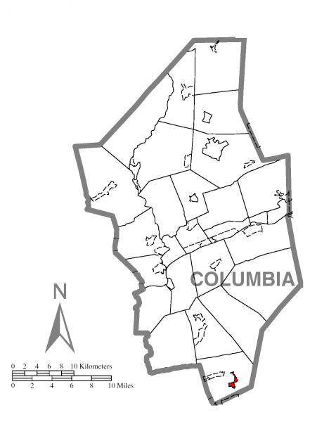  Map of Aristes, Columbia County, Pennsylvania Highlighted