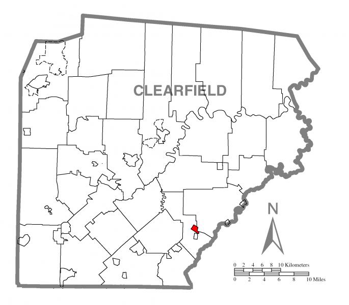  Map of Brisbin, Clearfield County, Pennsylvania Highlighted