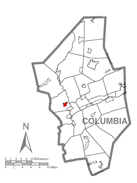  Map of Buckhorn, Columbia County, Pennsylvania Highlighted
