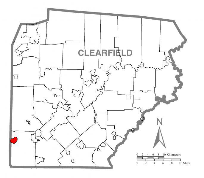  Map of Burnside, Clearfield County, Pennsylvania Highlighted