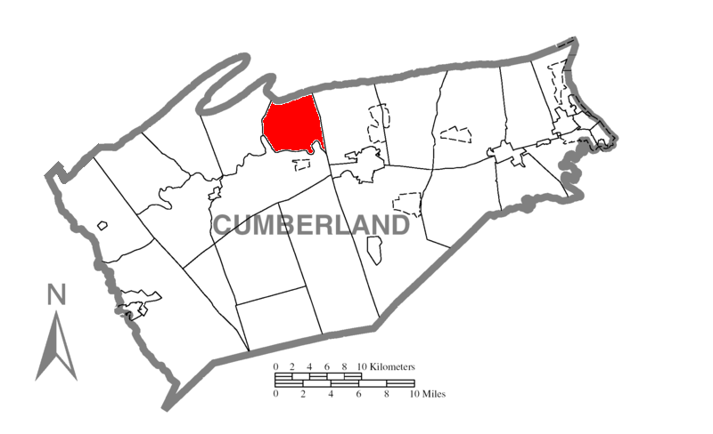  Map of Cumberland County Pennsylvania Highlighting Lower Frankford Township