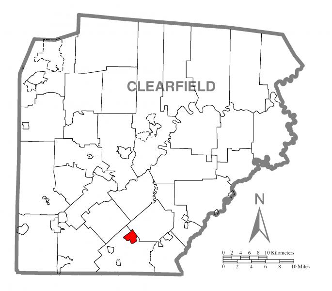  Map of Glen Hope, Clearfield County, Pennsylvania Highlighted