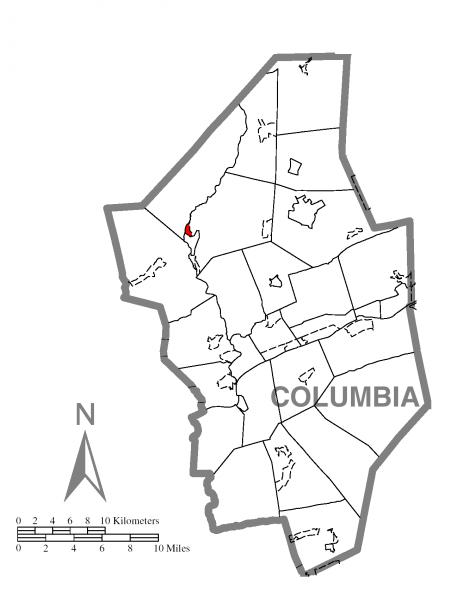  Map of Iola, Columbia County, Pennsylvania Highlighted