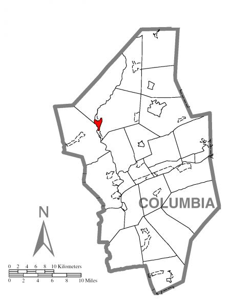  Map of Millville, Columbia County, Pennsylvania Highlighted