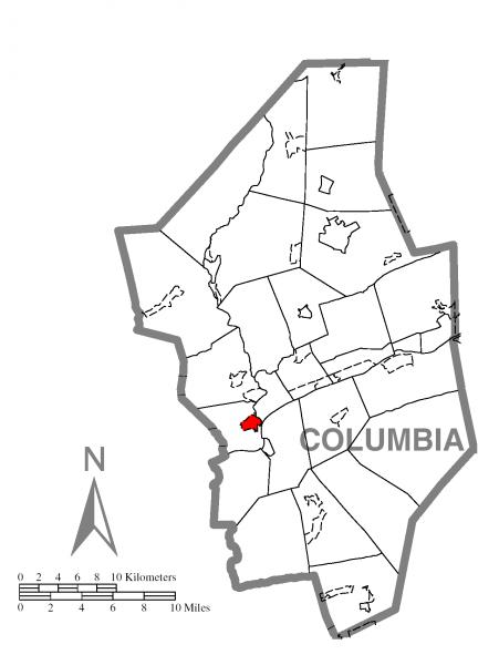  Map of Rupert, Columbia County, Pennsylvania Highlighted