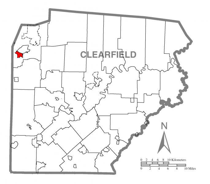  Map of Sandy, Clearfield County, Pennsylvania Highlighted