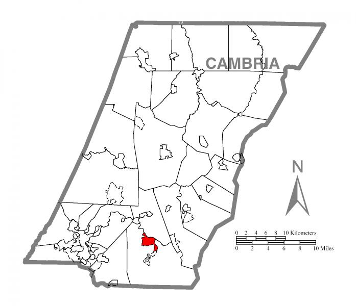  Map of St. Michael- Sidman, Cambria County, Pennsylvania Highlighted