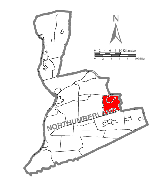  Map of Northumberland County Pennsylvania Highlighting Ralpho Township