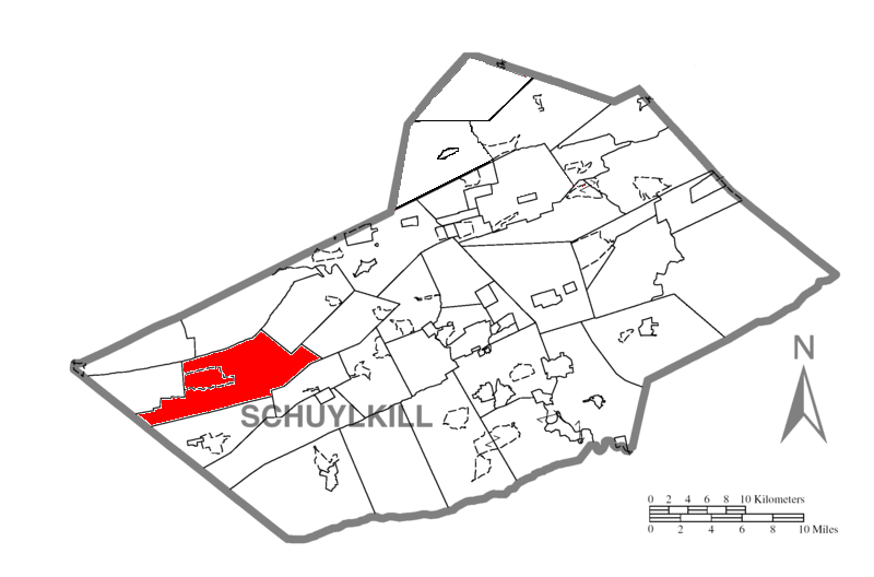  Map of Schuylkill County, Pennsylvania Highlighting Hegins Township