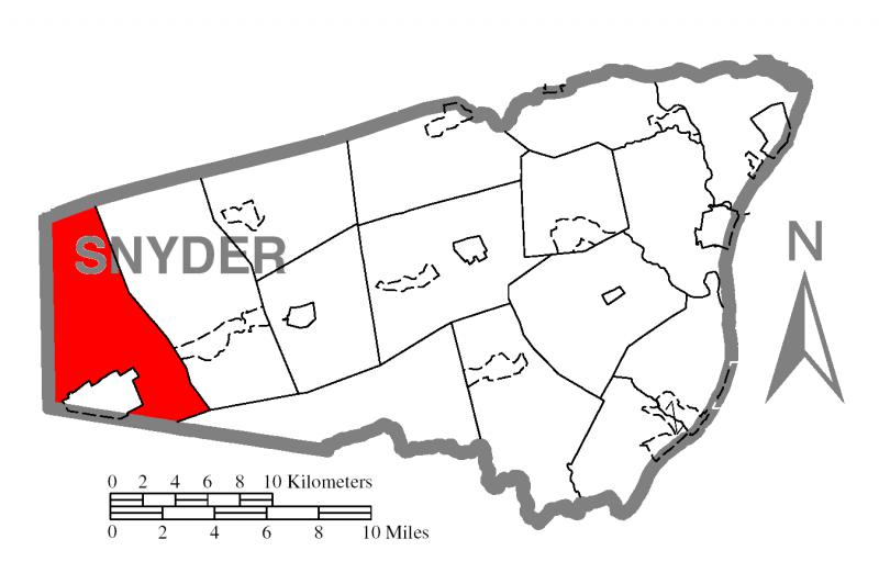  Map of Snyder County, Pennsylvania Highlighting West Beaver Township