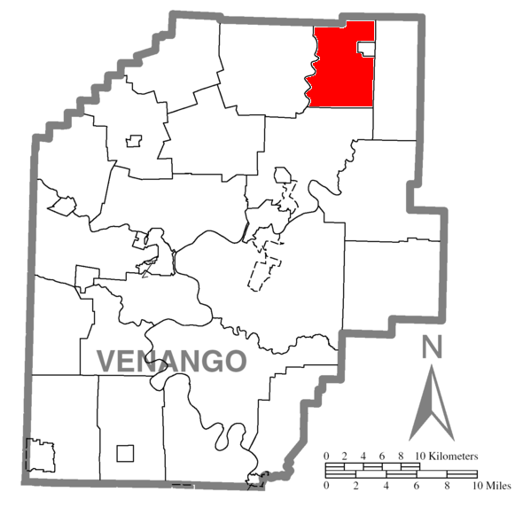  Map of Venango County Pennsylvania Highlighting Oilcreek Township