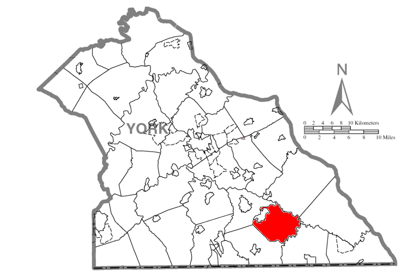  Map of York County, Pennsylvania Highlighting East Hopewell Township